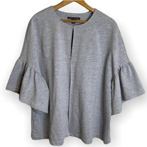 Gray Cardigan with Flared Sleeves